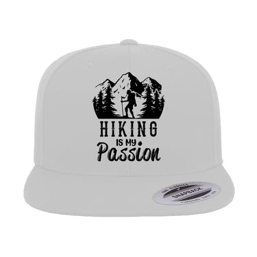 Hiking Is My Passion Embroidered Flat Bill Cap